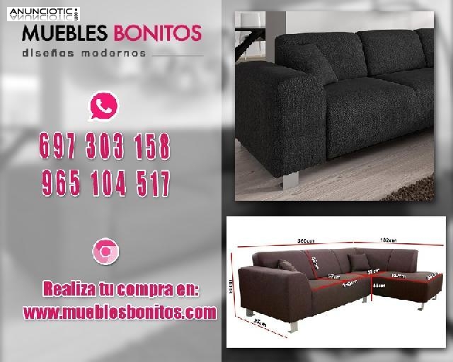 Sof&aacute; Galia color negro ref 3064