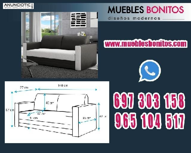 Sof&aacute; Cama color negro y blanco