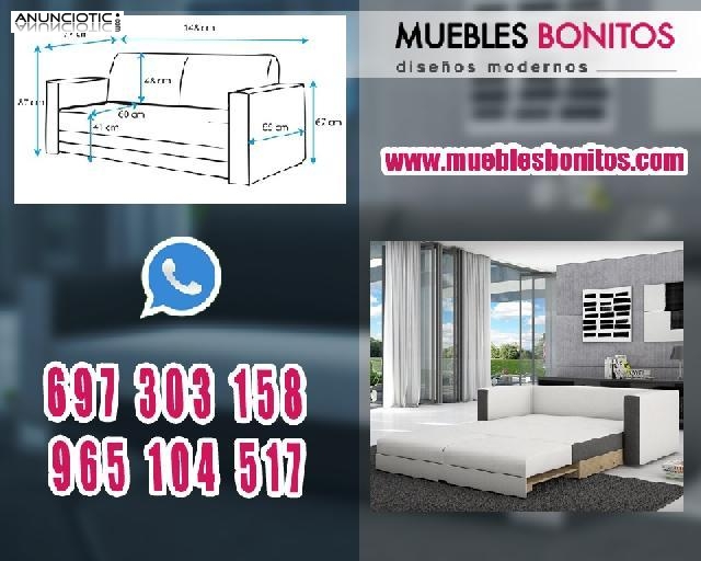 Sof&aacute; Cama color negro y blanco