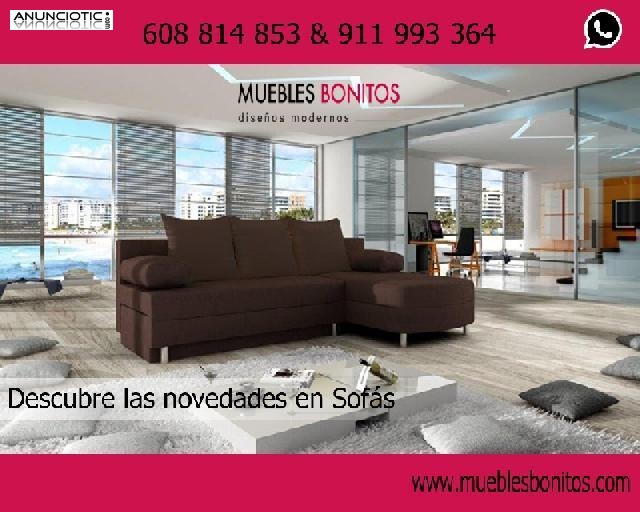Sof&aacute; cama Alys color marr&oacute;n