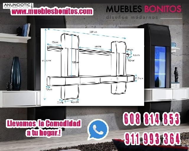 Mueble de sal&oacute;n Nilson blanco y negro