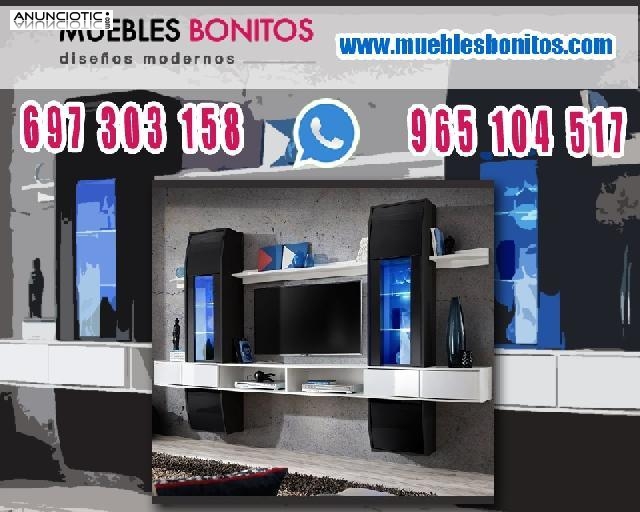 Mueble de sal&oacute;n Nilson blanco y negro