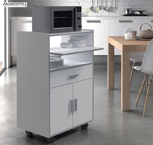 Mueble microondas 1 caj&oacute;n y 2 puertas