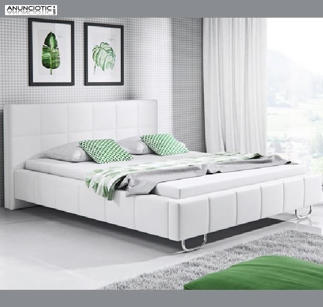 Cama de matrimonio sof&iacute;a en color blanco