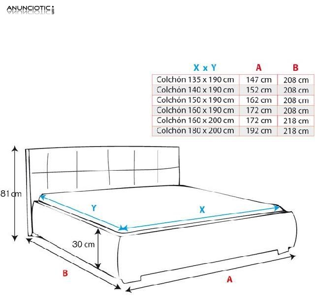 Cama de matrimonio sof&iacute;a en color blanco