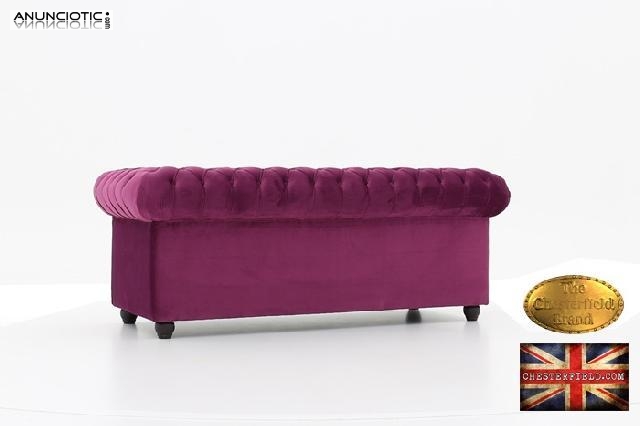 Sof&aacute; chester 3 asientos en terciopelo