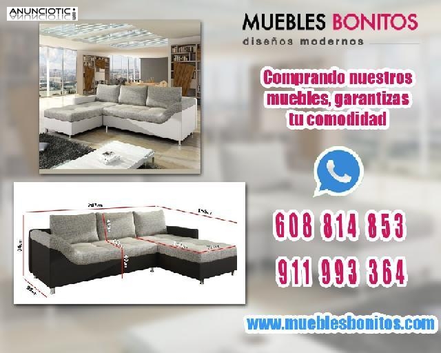 Sof&aacute; Blanco y Gris con lounge