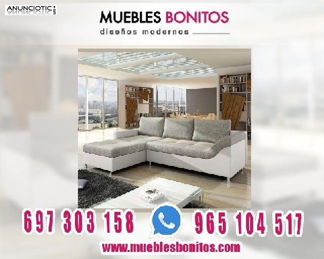 Sof&aacute; Blanco y Gris con lounge