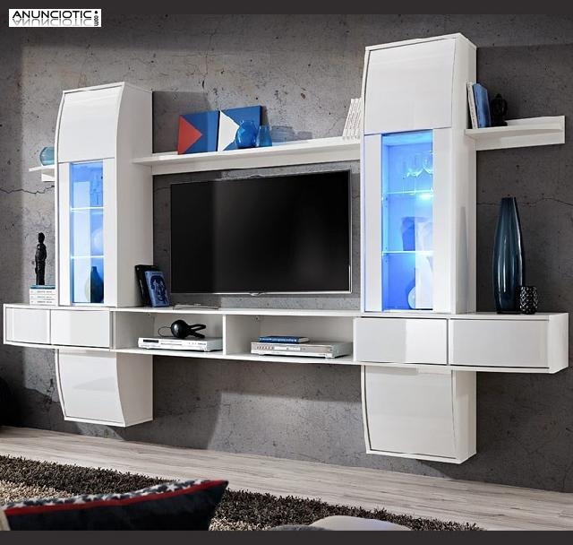 Mueble de sal&oacute;n modelo Nilson blanco