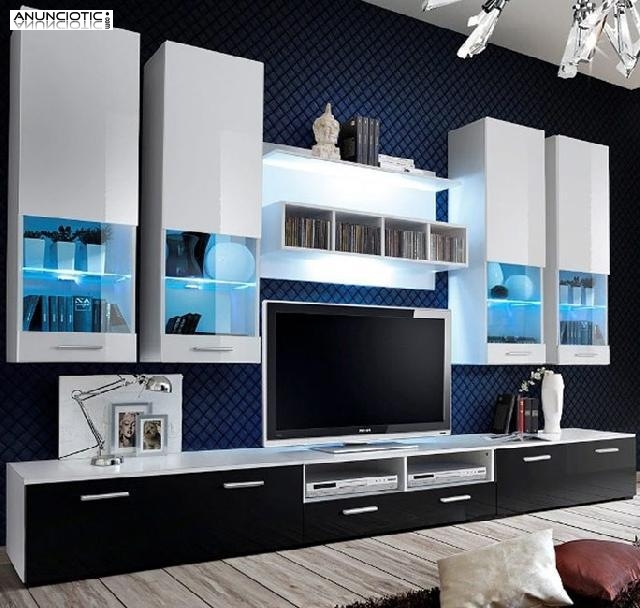 Mueble de sal&oacute;n Arlesa blanco y negro
