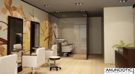 Mobiliario para peluquer&iacute;as:espejos,sillas,mostradores,conjunto