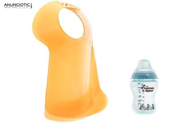 Biber&oacute;n y babero de silicona