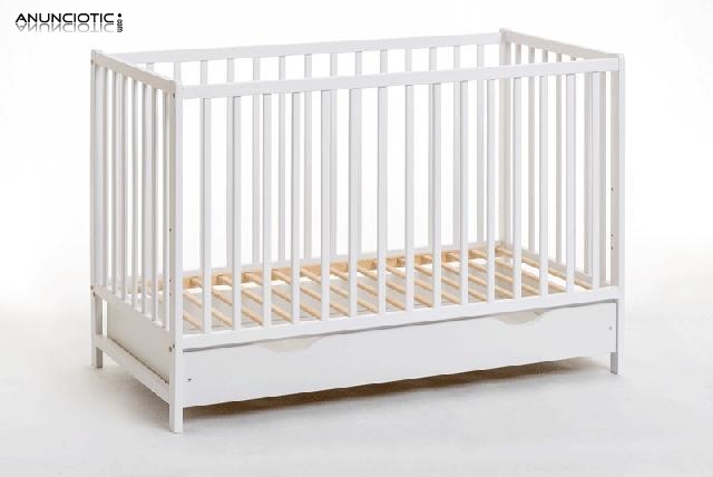 Cuna gaby blanca con caj&oacute;n abajo