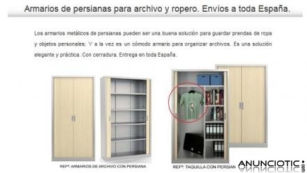 Armarios met&aacute;licos de persiana en oferta