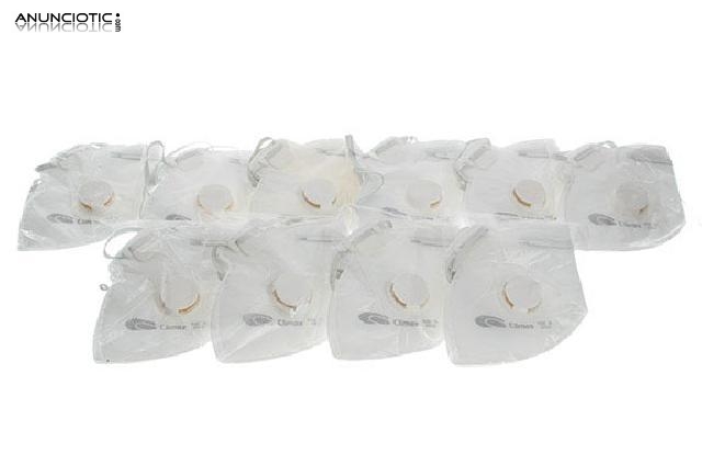 Lote 10 mascarillas con v&aacute;lvula climax