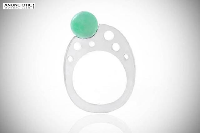 Anillo cuarzo verde anillos y sortijas en plata