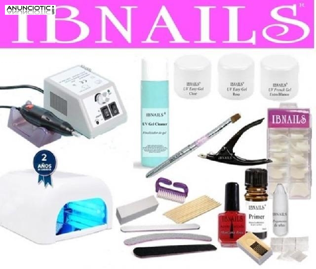 Kit basico de u&ntilde;as de gel, lampara y torno