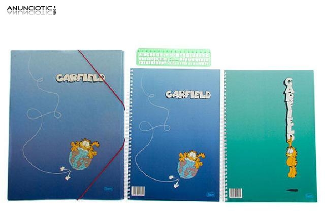 Regla de letras y n&uacute;meros con carpeta garfield