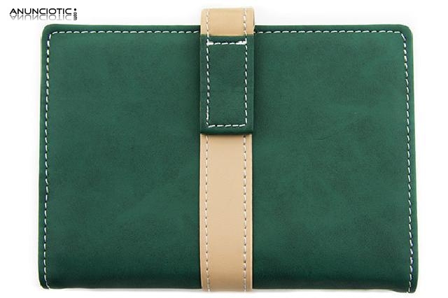 Agenda telef&oacute;nica data mate color verde y piel.