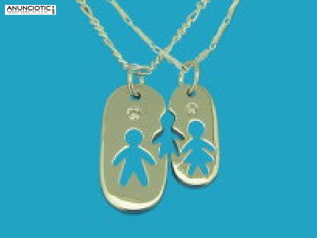 COLGANTE NI&Ntilde;OS/NI&Ntilde;AS EN ORO &oacute; PLATA