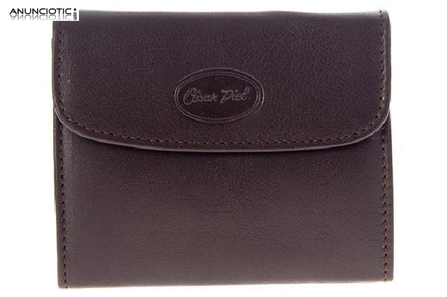 Monedero caballero en piel marr&oacute;n oscuro