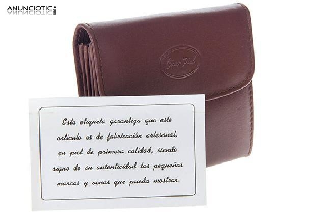 Monedero caballero en piel marr&oacute;n,excedente stock.