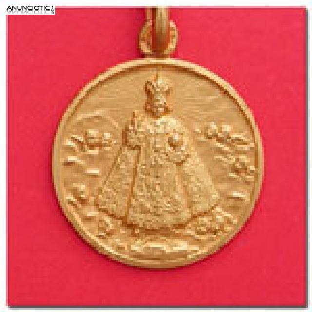 MEDALLAS NI&Ntilde;O JESUS DE PRAGA EN ORO Y EN PLATA.