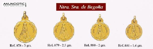 MEDALLA VIRGEN BEGO&Ntilde;A EN ORO Y EN PLATA.