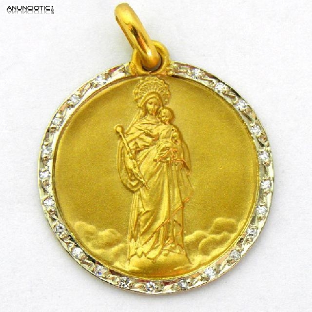 MEDALLA VIRGEN BLANCA VITORIA EN ORO Y EN PLATA.