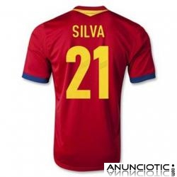 Venta Camiseta Silva Nacional del Futbol Espana Mundo 13/14