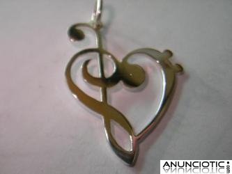 PUA,GUITARRA,NOTA MUSICAL EN ORO &oacute; PLATA