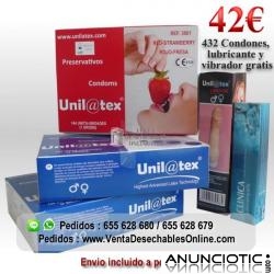OFERTA 432 PRESERVATIVOS UNILATEX M&Aacute;S LUBRICANTE Y VIBRADOR 42�  