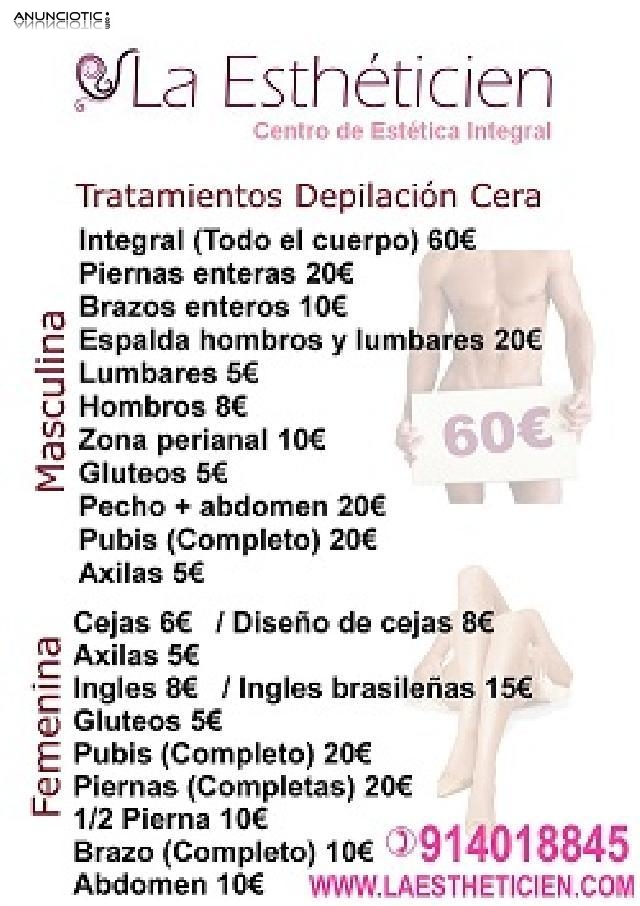 DEPILACI&Oacute;N BRASILE&Ntilde;A ,INGLES COMPLETA A CERA. ( HOMBRE Y MUJER)