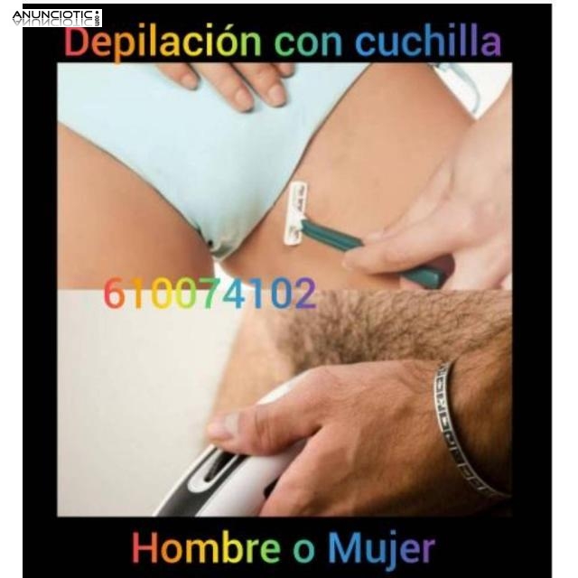 Depilaci&oacute;n hombre mujer cera cuchilla domicilios