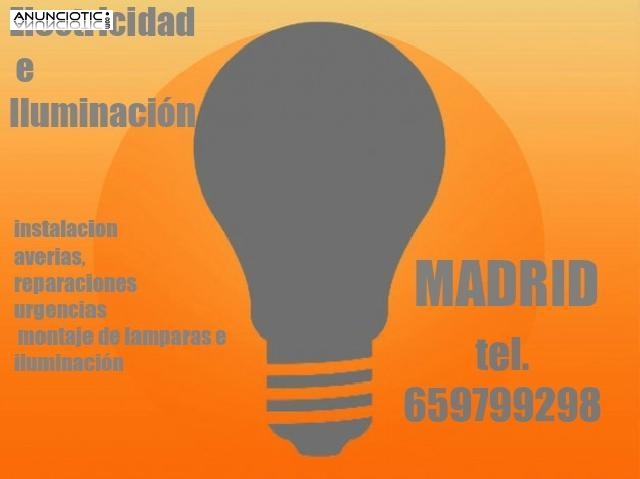 Electricidad e Iluminaci&oacute;n MADRID CAPITAL Montaje de L&aacute;mparas�Hal&oacute;genos Ven
