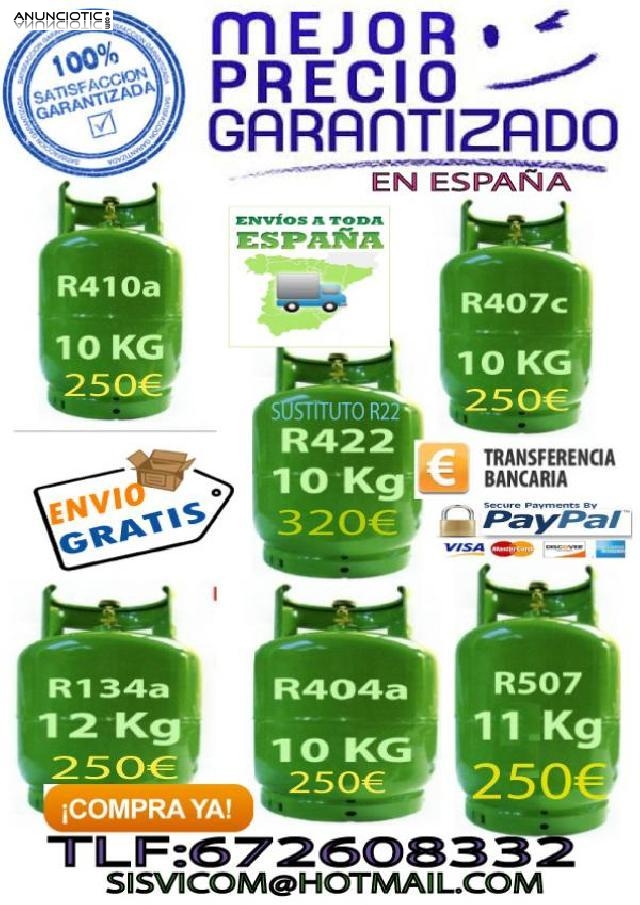Gas refrigerante r410a r407c 10kg con envio gratis 