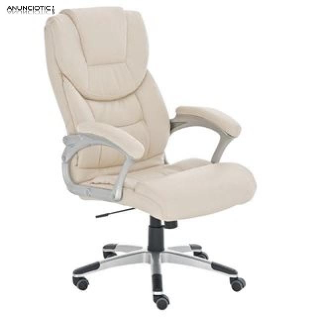 Sill&oacute;n de oficina baltimore en piel color crema