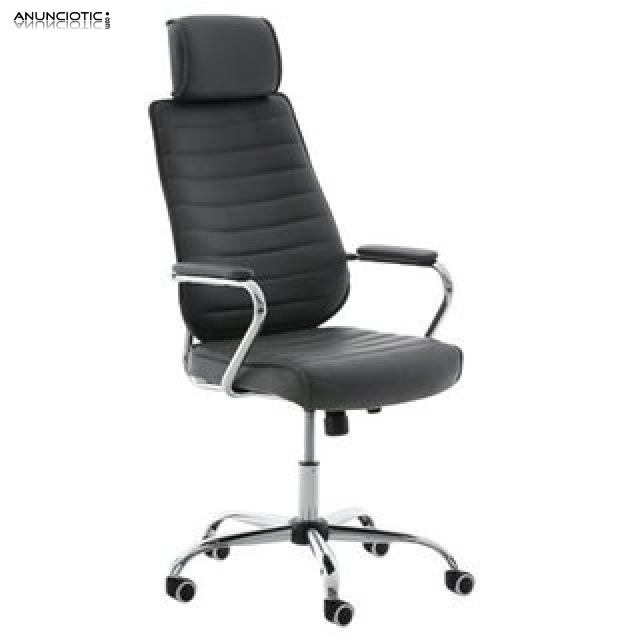 Sill&oacute;n estructura metal en piel color gris