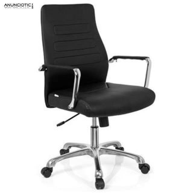 Sill&oacute;n tesla acolchado en piel negro