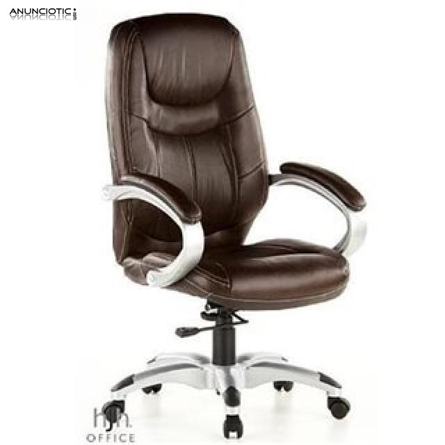 Sill&oacute;n de oficina 100 piel marr&oacute;n