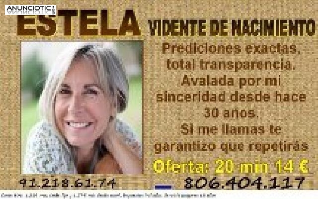 Vidente 806 404 117. Estela, de nacimiento. Tarot 14�