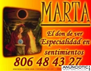videncia de Marta el don de ver; especialidad en sentimientos 806 48 43 27 