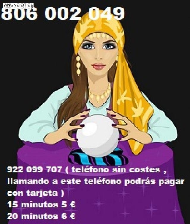 Videncia por tel&eacute;fono con visa 5� 15 min 922 099 707