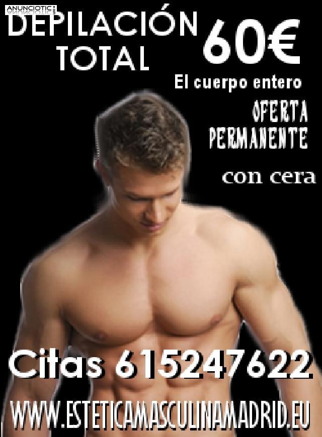 DEPILACI&Oacute;N MASCULINA TODO EL CUERPO 60�