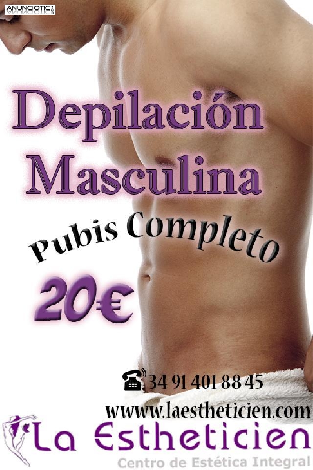 Pubis completo por solo 20 euros, depilaci&oacute;n masculina.