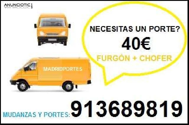 A su disposici&oacute;n Furg&oacute;n+ chofer(9)136(8)9.8(1)9 Portes Baratos Carabanchel