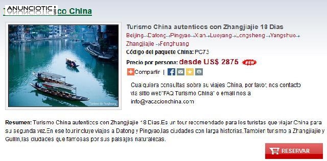 Turismo China autenticos con Zhangjiajie 18 Dias 