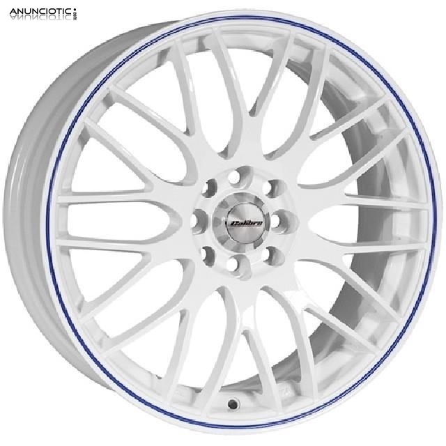 Llantas calibre motion ii blanco/azul 