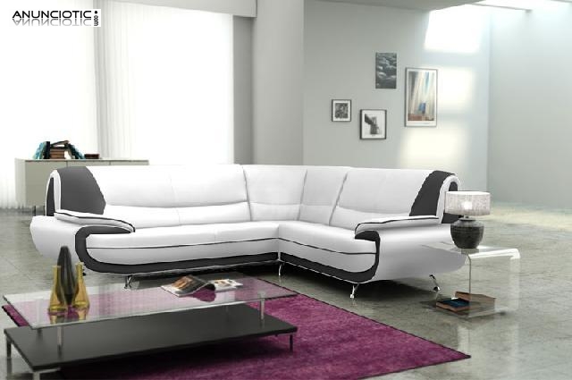 SOF&Aacute; FORMA DE L COLOR BLANCO DERECHA